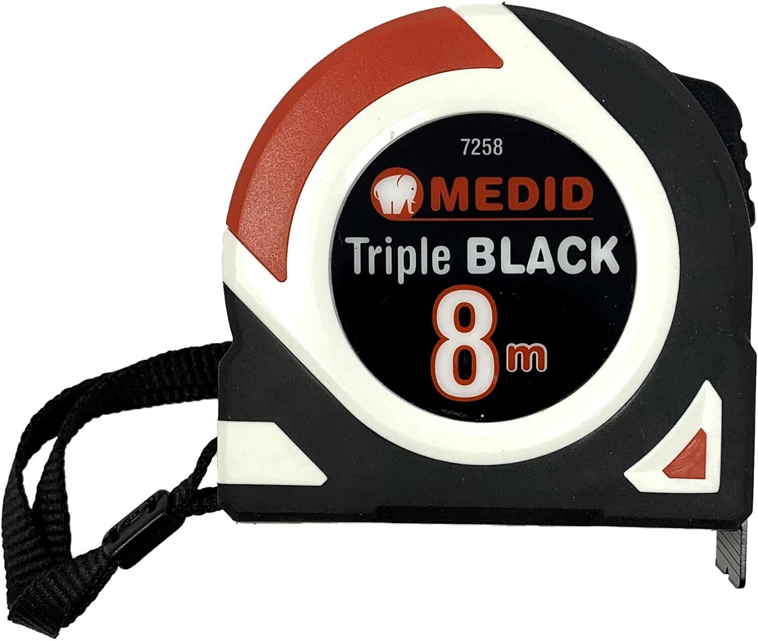 FLESSOMETRO METRO A NASTRO ROLLINA MEDID TRIPLE BLACK 8 m x 25 mm PROFESSIONALE