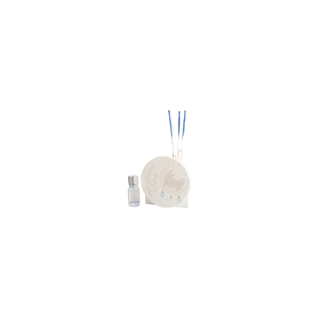 DIFFUSORE PROFUMATORE CONIGLIETTO AZZURRO 10,7x11x3,5 CLARALUNA 2024 BOMBONIERA