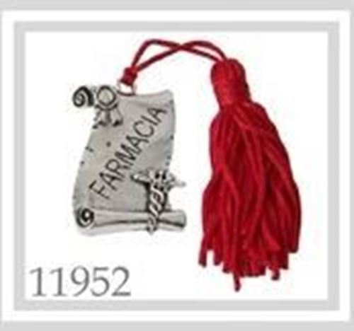 Ciondolo pergamena laurea FARMACIA deco bomboniera 40x30mm art 11952