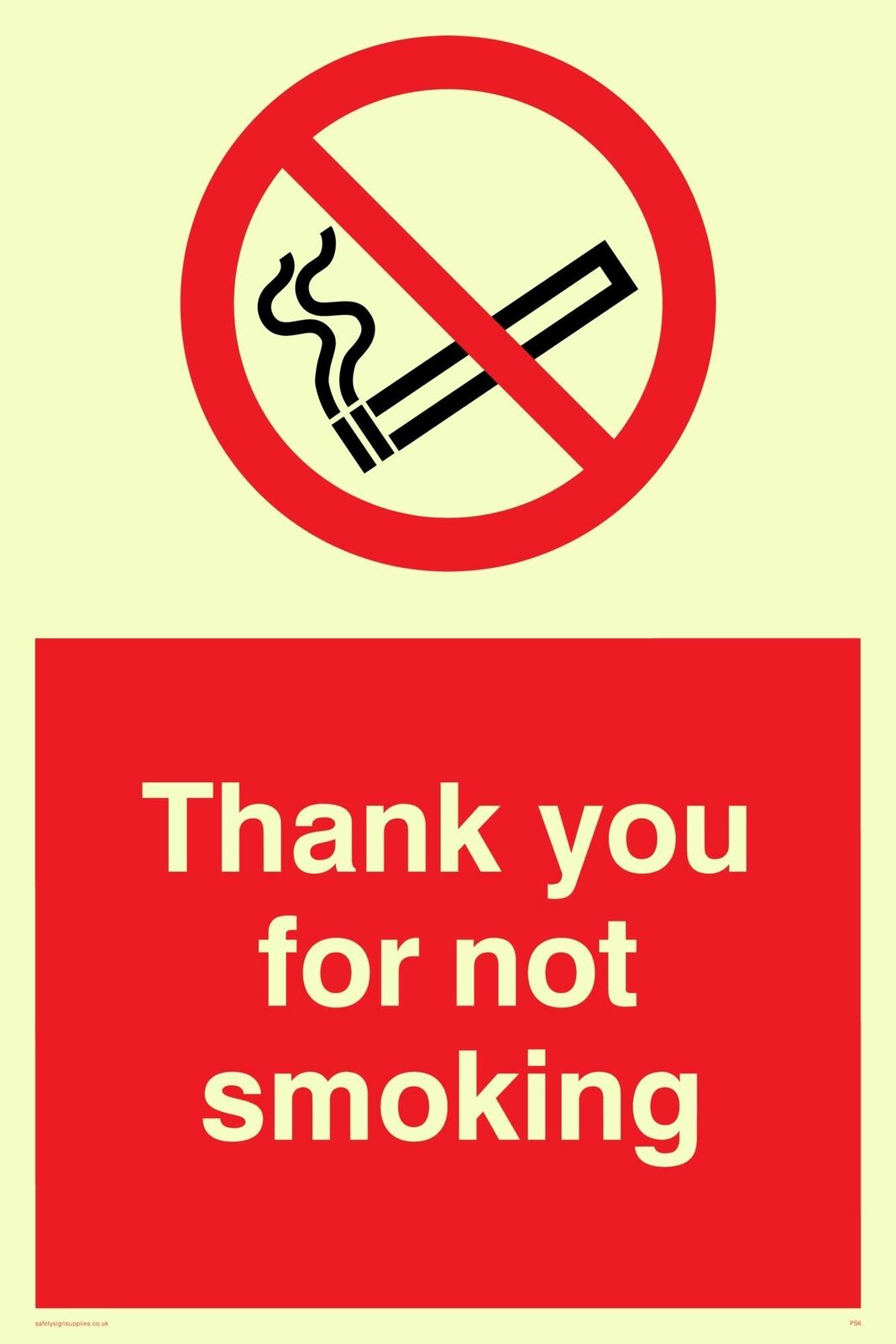 Viking segni ps6-a4p-pv "Thank you for not smoking Sign, sticker, Fotoluminescen