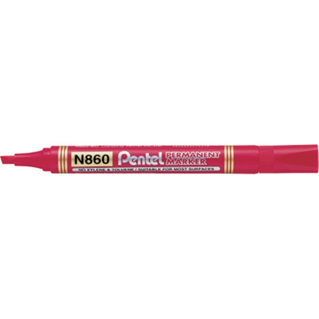 Marcatore Permanente N860 Punta Scalpello Rosso | Pentel