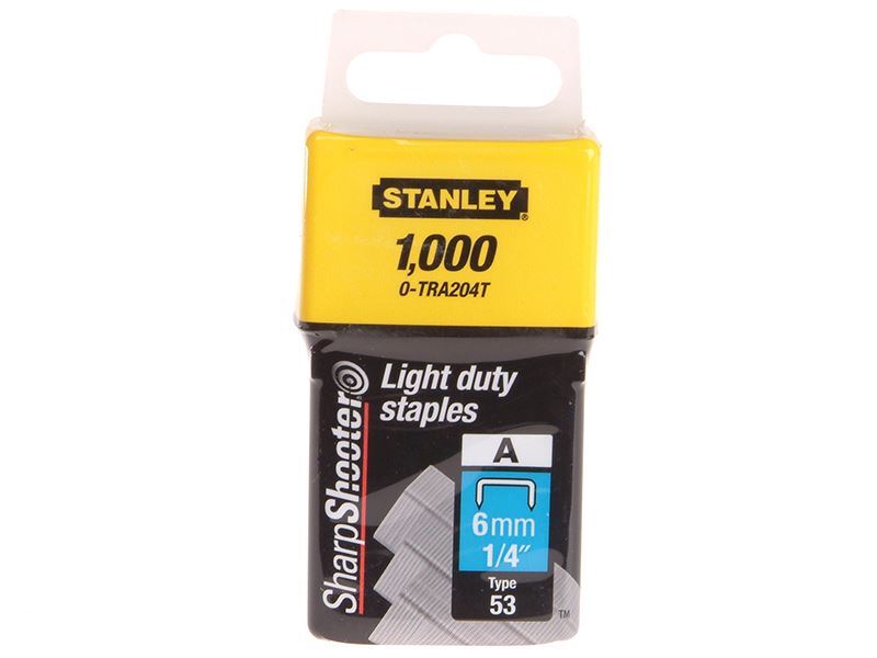 Stanley Tools - TRA2 Light-Duty Staple 6mm TRA204T Pack 1000