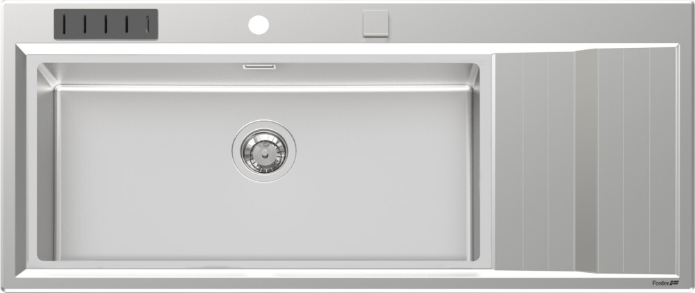 Foster 4504052 Stripe Lavello semifilo 1 vasca Sx e gocciolatoio Dx cm 117 x ...