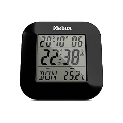 Mebus digitaler Funkwecker mit Thermometer, Datumsanzeige und (G0K)