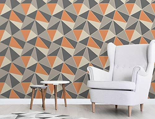 Fine Décor FD42002 UK Apex Geo Sidewall Wallpaper, arancione bruciato (C8I)