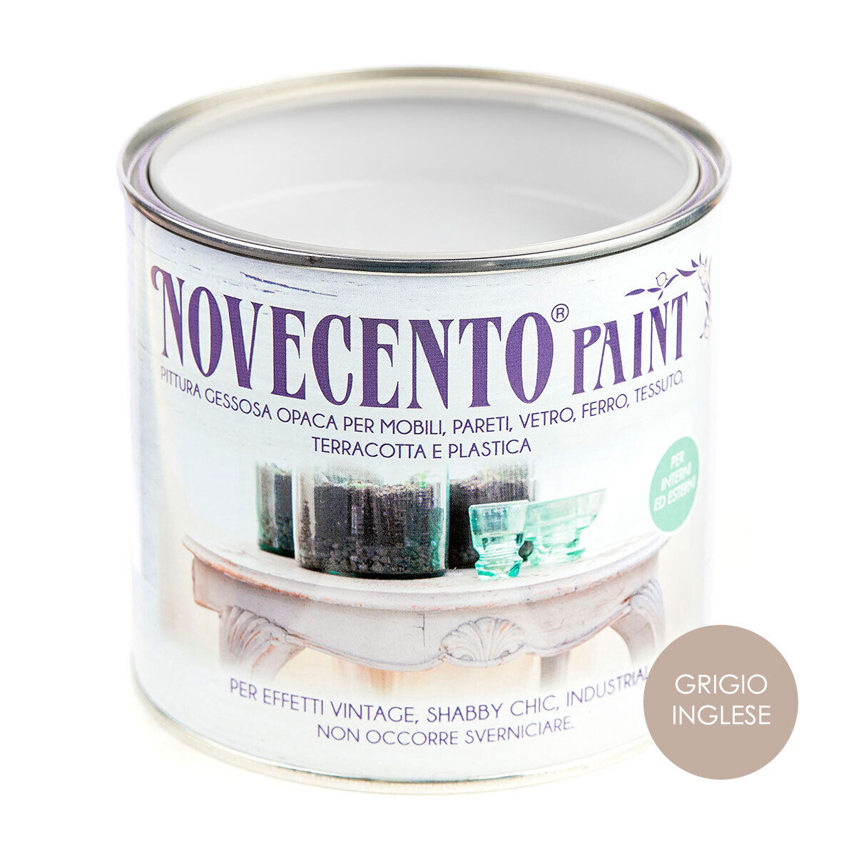 Novecento Paint Tinta Pastello 500ml Grigio Inglese