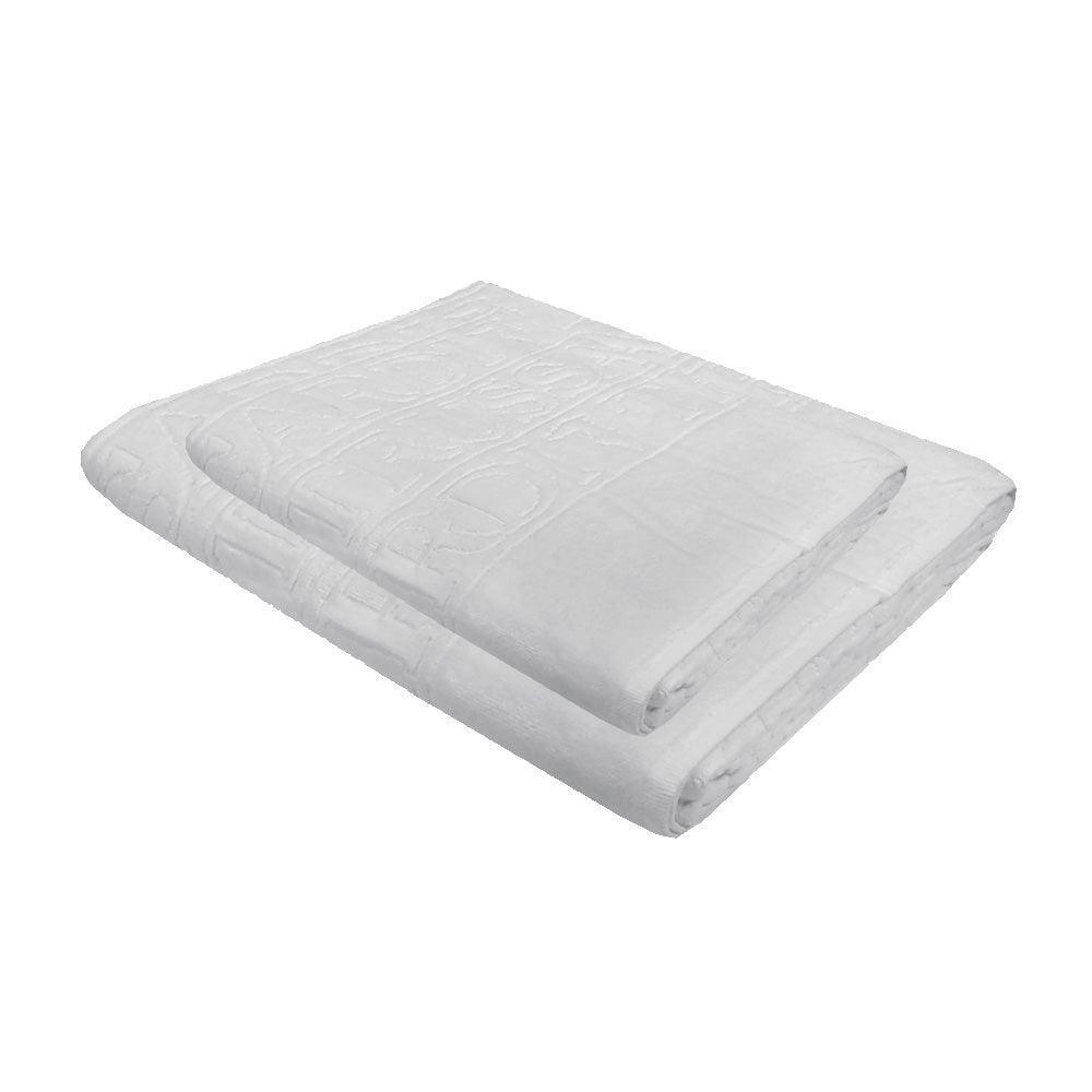 Trussardi Home Set Asciugamani 1+1 Spugna in Puro Cotone Overlogo S35