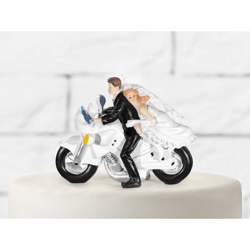 Cake topper resina sposi moto Cm. 11,5