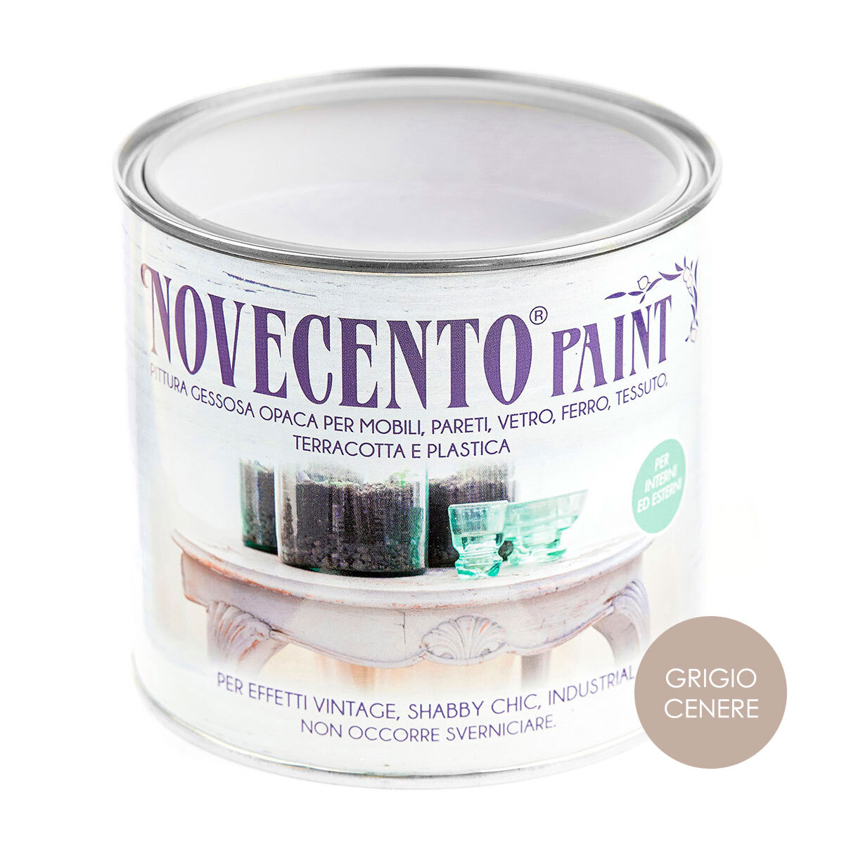 Novecento Paint Tinta Pastello 500ml Grigio Cenere