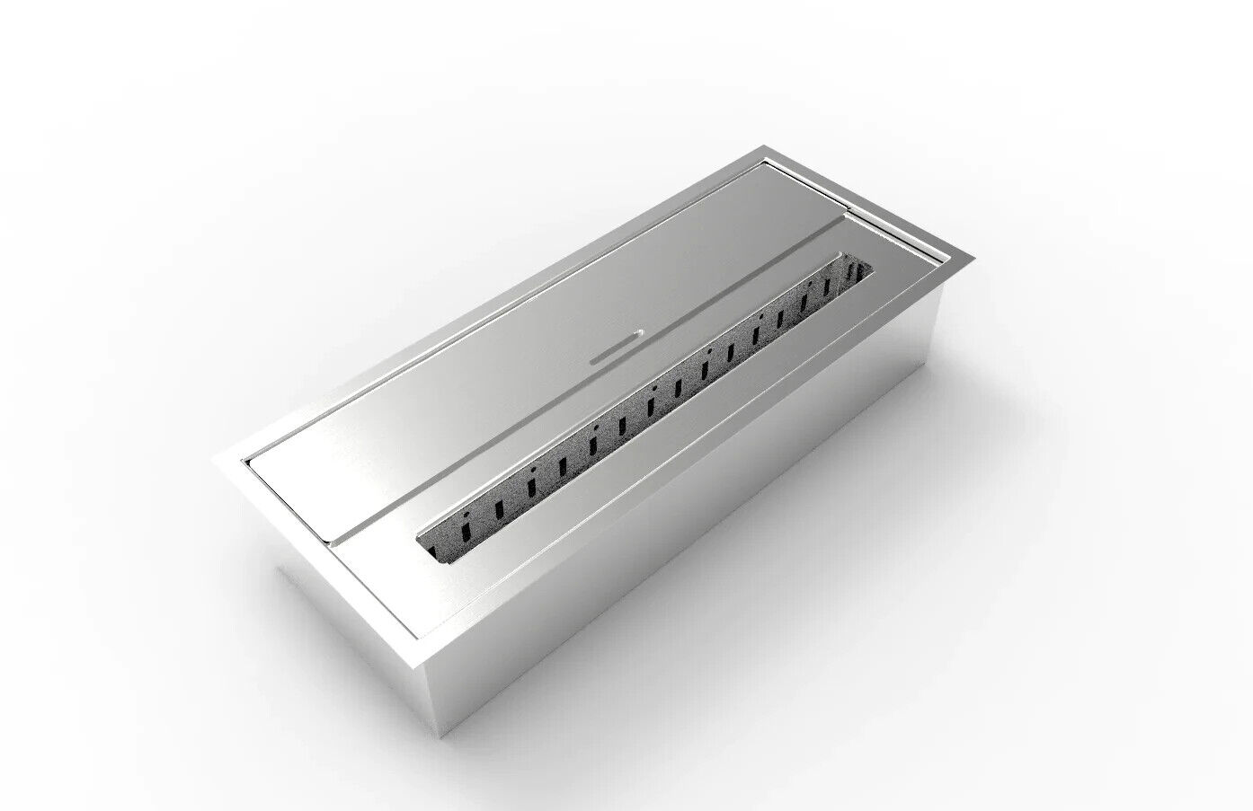 Bruciatore camino a bioetanolo biocamino in acciaio inox 3,5 lt 45,7X18,7XH9 cm