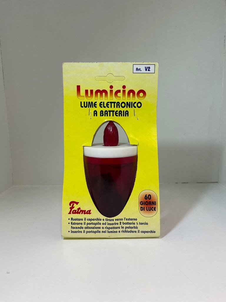 LUMINO VOTIVO A BATTERIE LAMPADA VOTIVA LED ROSSO (batt. AA non incluse)