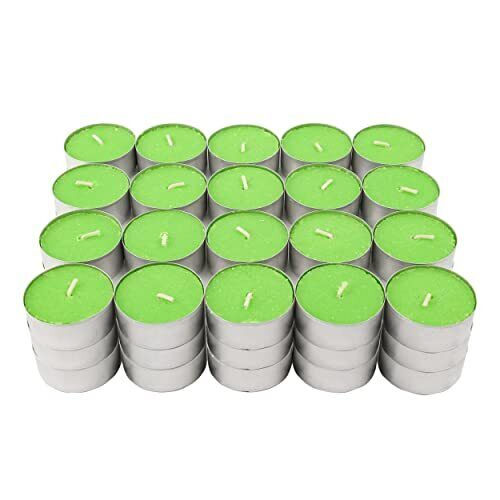 Lumini Profumate, 60 Unità Tealight Candele Colore Verde Lumini (X8z)