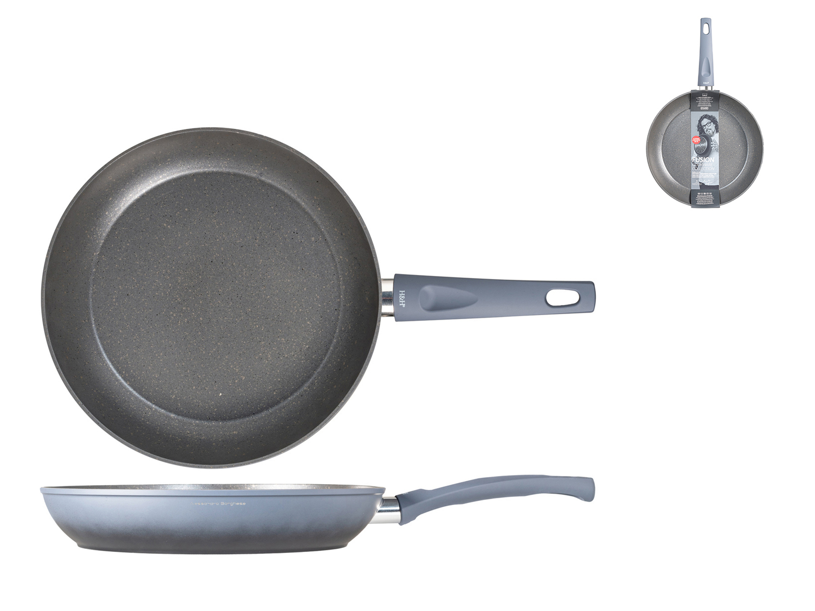 H&H Padella Antiaderente Fusion Borghese Cm 30