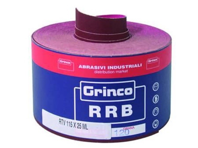 CARTA RESINATA AL CORINDONE RRB CON VELCRO - mm.115h. MT25  grana 60 FER 32575