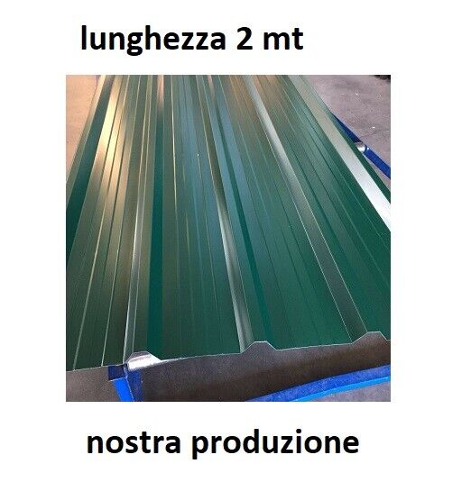 LAMIERA GRECATA Per COPERTURA 1010 MM Lunghezza 2000 MM Colore Verde Muschio