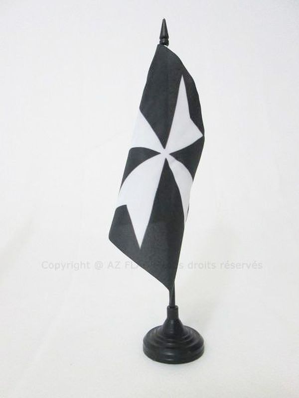 BANDIERA DA TAVOLO CAVALIERI ORDINE DI MALTA 15x15cm - PICCOLA BANDIERINA SAN GI