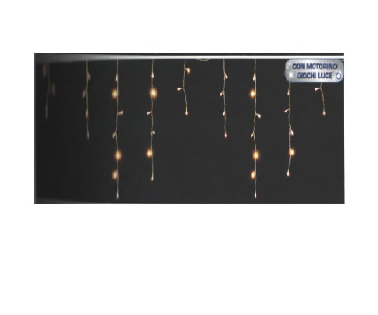 CSN 10921 TENDA SFALSATA 64 LED BIANCO CALDO  CM 300x60 GIOCHI DI LUCE A BATTERI