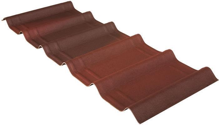 ONDULINE - Tegola ONDUVILLA, rosso sfumato 107X40  3 mm 1 PEZZO