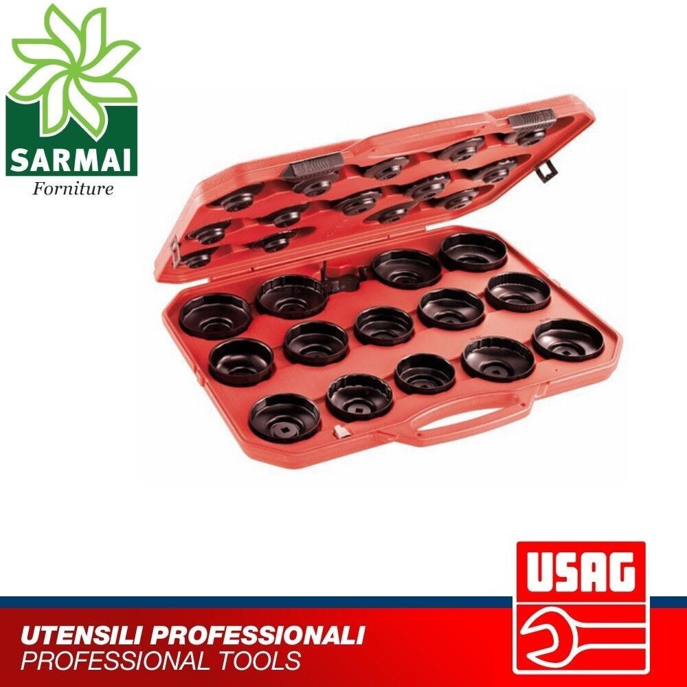 USAG 446 S28 SERIE SET 28 CHIAVI PER SMONTAGGIO FILTRI OLIO CHIAVE FILTRO OLIO
