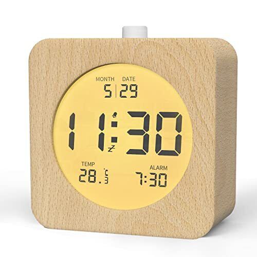 aboveClock Sveglia Digitale, Sveglia Digitale in Legno con Temperatura, (U3s)