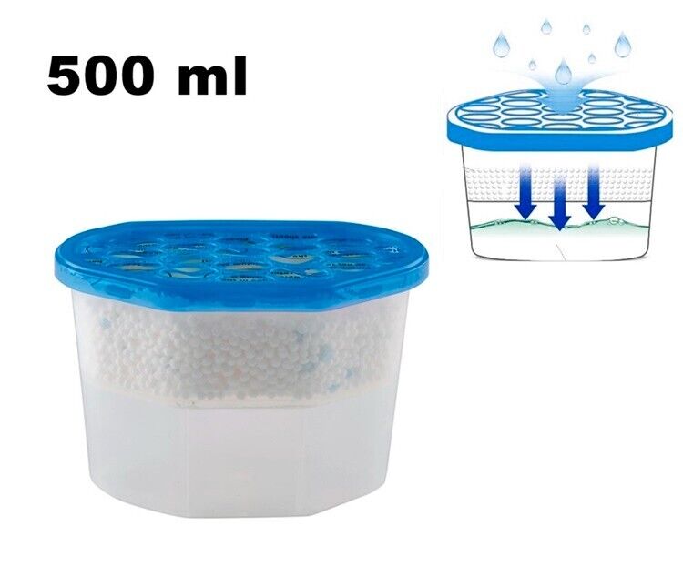 DEUMIDIFICATORE A VASCHETTA ASSORBI UMIDITA' CON CRISTALLI 500 ml