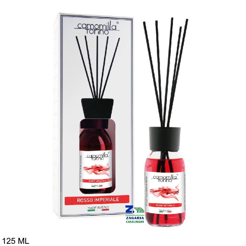 PROFUMO DIFFUSORE PER AMBIENTE 125 ML CON BASTONCINI FRAGRANZA ROSSO IMPERIALE