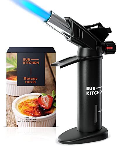 EurKitchen Cannello a Gas Butano da Cucina con Manometro, Blocco di (Q4Q)
