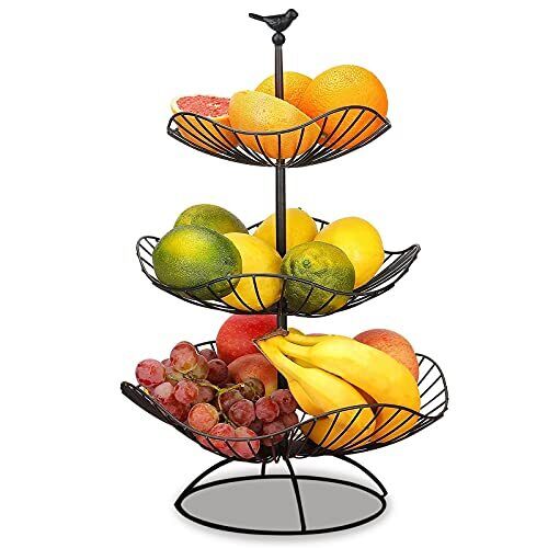 FOUVIN Fruit Etagere 3 livelli Portafrutta Portafrutta in metallo per (l6T)