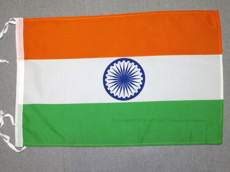 BANDIERA INDIA 45x30cm - BANDIERINA INDIANA 30 x 45 cm cordicelle - Nuova