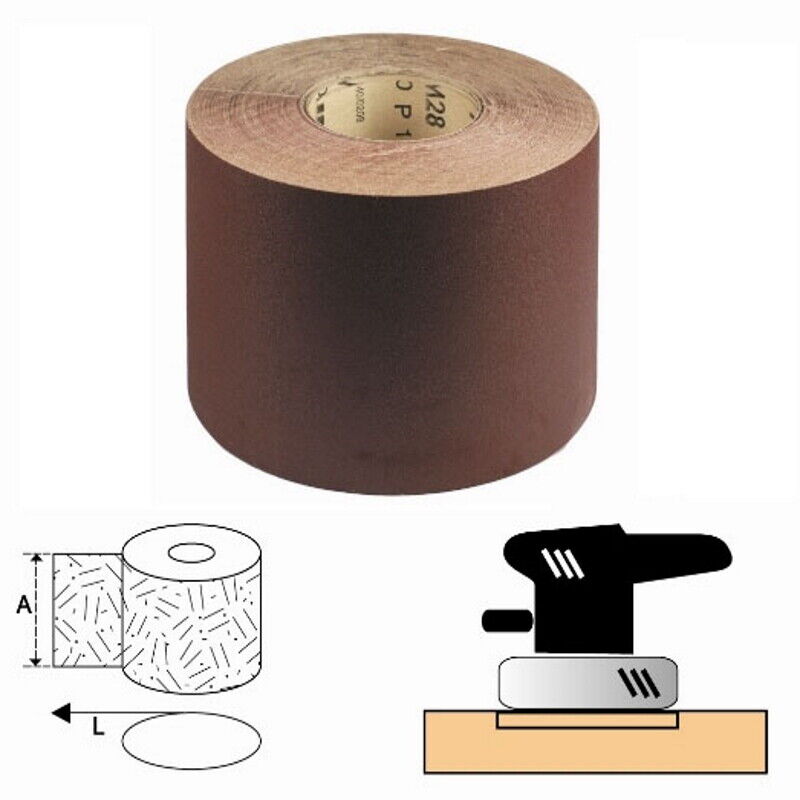 50 Metri Carta Abrasiva Spaziata GRANA 80 Rotolo Maurer Mrd 115mm CORINDONE ROSS
