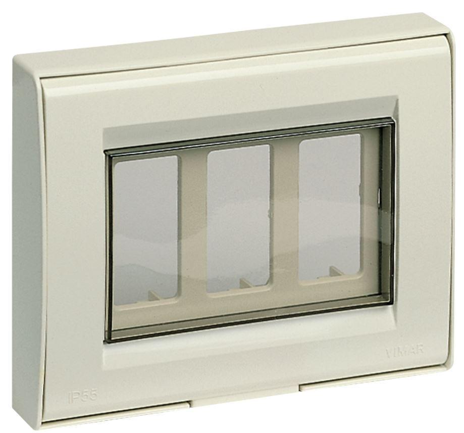 VIMAR SERIE 8000 CALOTTA IP55 3 MODULI COLORE AVORIO 13731.Q.A