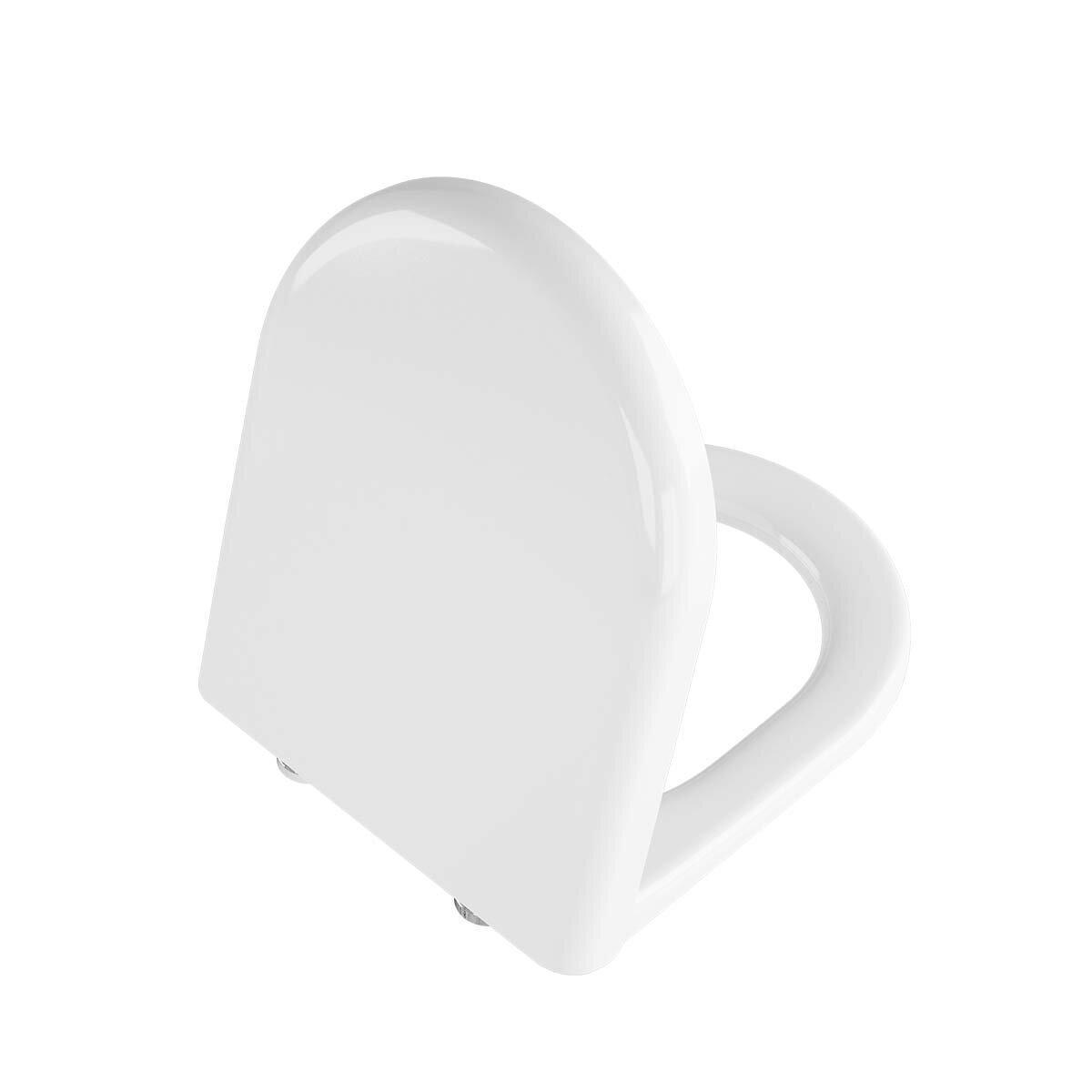 Sedile copri WC Zentrum per vaso in duroplast con cerniere in metallo bianco Vit