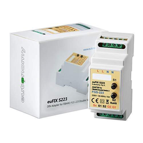 Eutonomy - Adattatore euFIX per guida DIN per FIBARO Double Switch con (T1m)