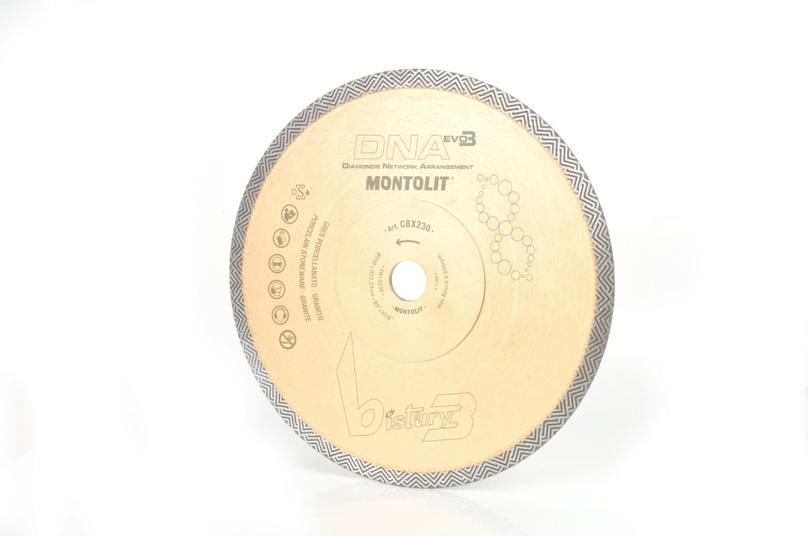 DISCO DIAMANTATO GRES CORONA CONTINUA MONTOLIT CBX230 BISTURY DNA GOLD D.230