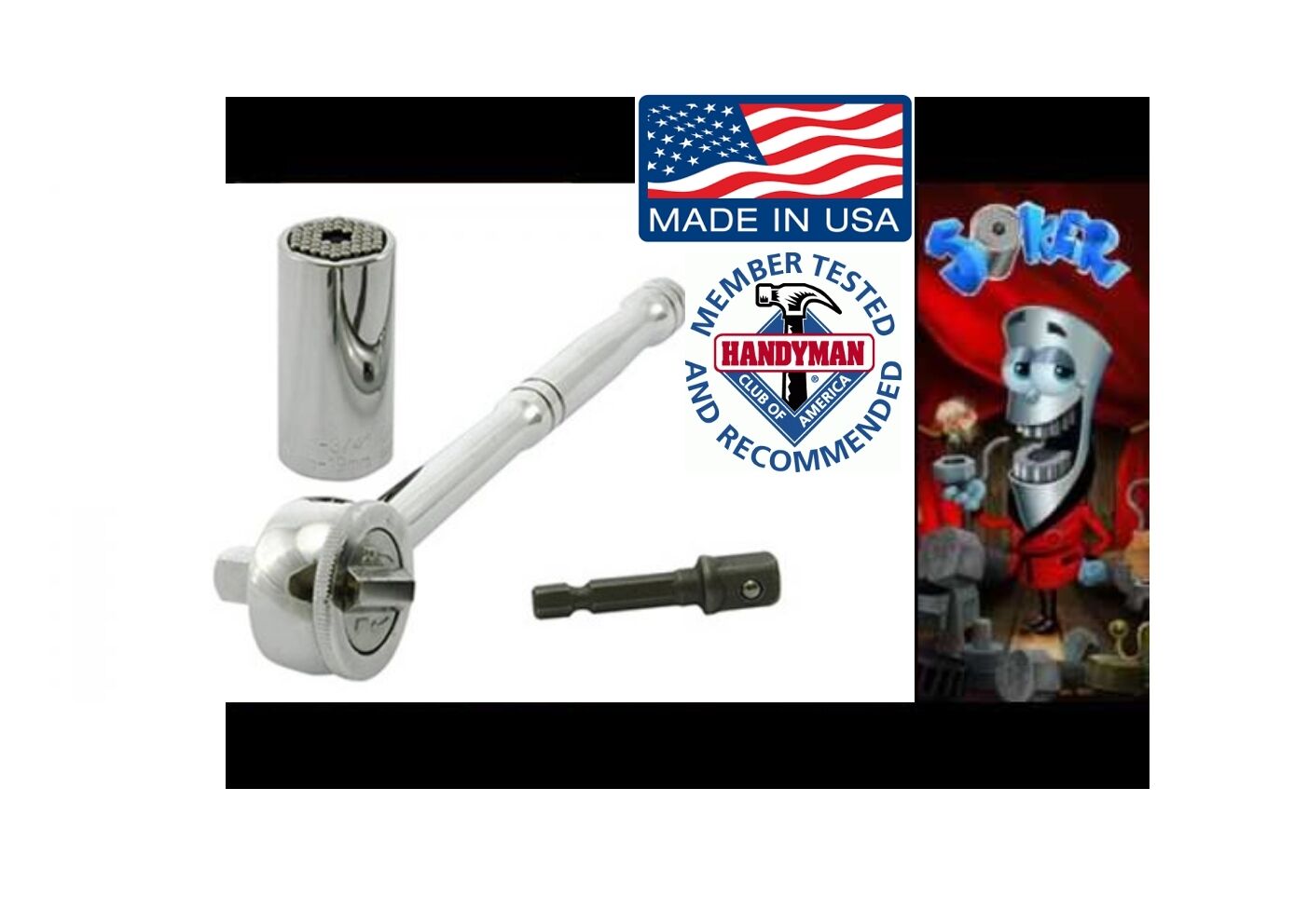 SVITATUTTO JOKER-CHIAVE A CRICCHETTO UNIVERSALE FINO A MM. 19-MADE IN USA