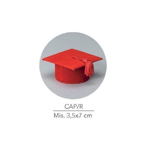 Cappello di Laurea - Tocco in Velluto Rosso 6 pz