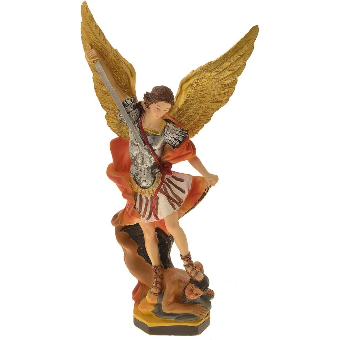 STATUA IN RESINA COLORATA SAN MICHELE H.30 CM  LES-28831-1