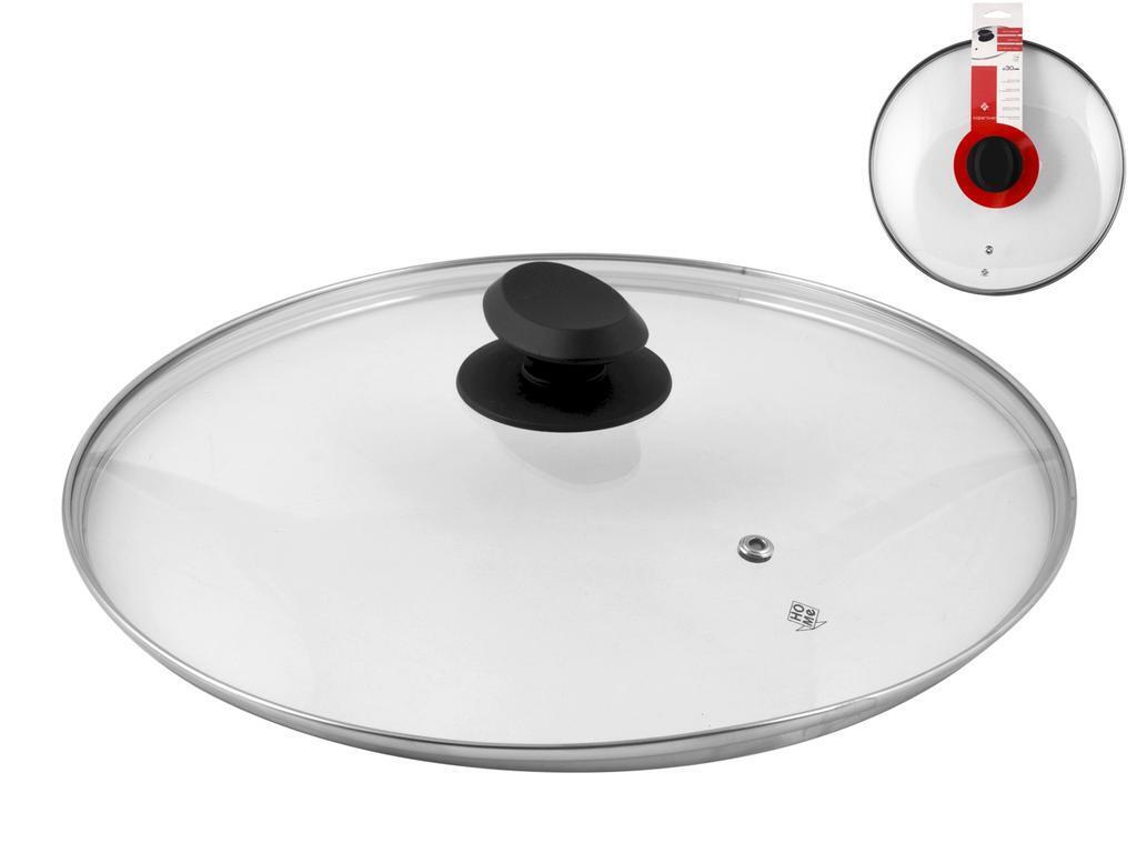 Coperchio In Vetro Bordo Inox Cm30