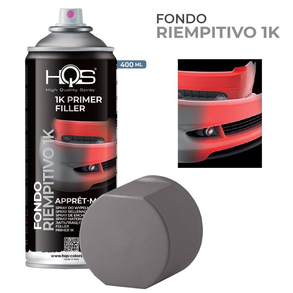 VERNICE SPRAY FONDO RIEMPITIVO MONOCOMPONENTE 1K GRIGIO ML.400 CARTEGGIABILE HQS