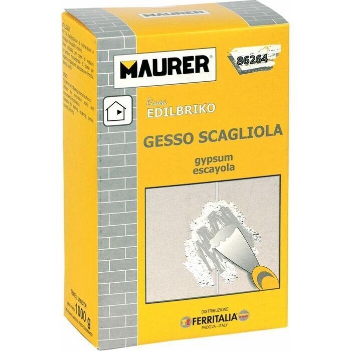Gesso Scagliola 1 Kg Maurer per Fissaggio Rosoni, Riparazioni superfici in gesso