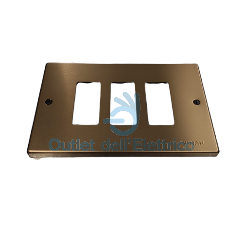 VIMAR SERIE 8000 PLACCA 3M ALLUM. VITI BRONZO 08537.BR