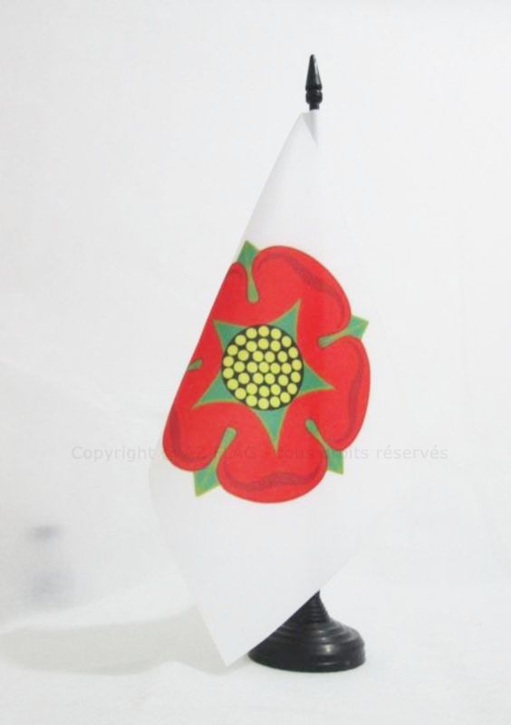 BANDIERA DA TAVOLO CONTEA DI LANCASHIRE ANTICA 21x14cm - PICCOLA BANDIERINA COUN