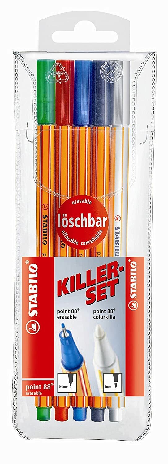 PENNARELLI POINT 88 KILLERSET - STABILO - (CONF. DA 5 IN PLASTICA) - COD 8805-01