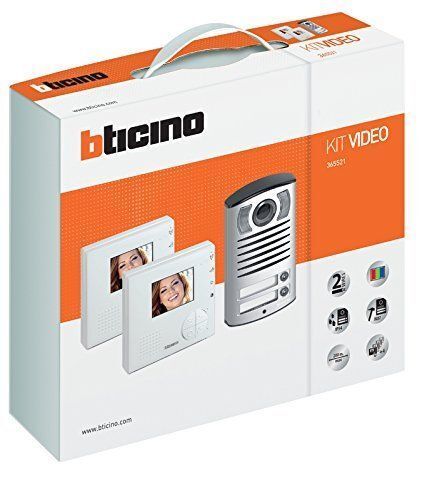 BTICINO 365521 KIT VIVAVOCE BIFAMILIARE VIDEOCITOFONO COLORI PULSANTIERA