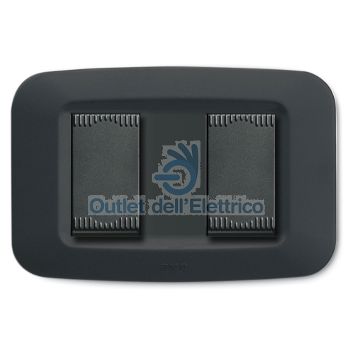 AVE PLACCA YES TECNOPOLIMERO 2 MODULI SEPARATI GRIGIO NOIR 45PY002GN SERIE YES