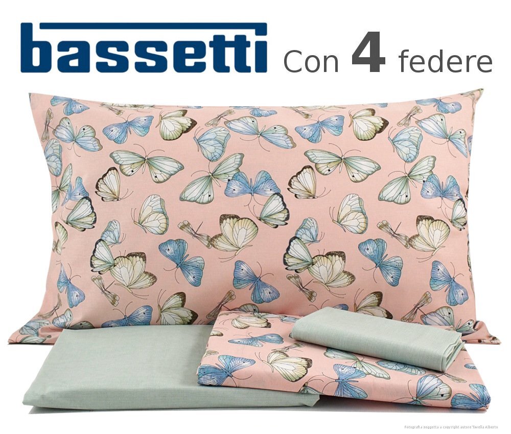 COMPLETO LENZUOLA BASSETTI BUTTERFLY MATRIMONIALE