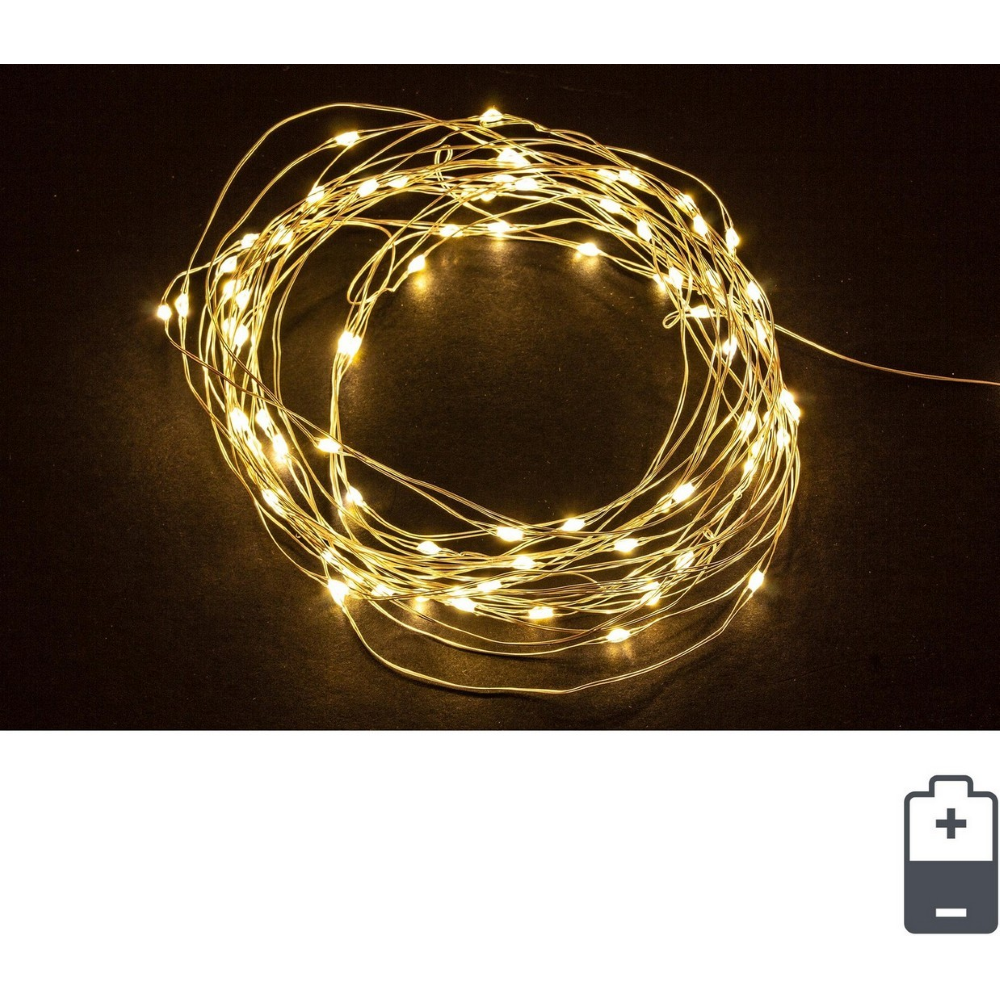 Catena luminosa per feste natale addobbi led 40 Microled Classic IP20 striscia