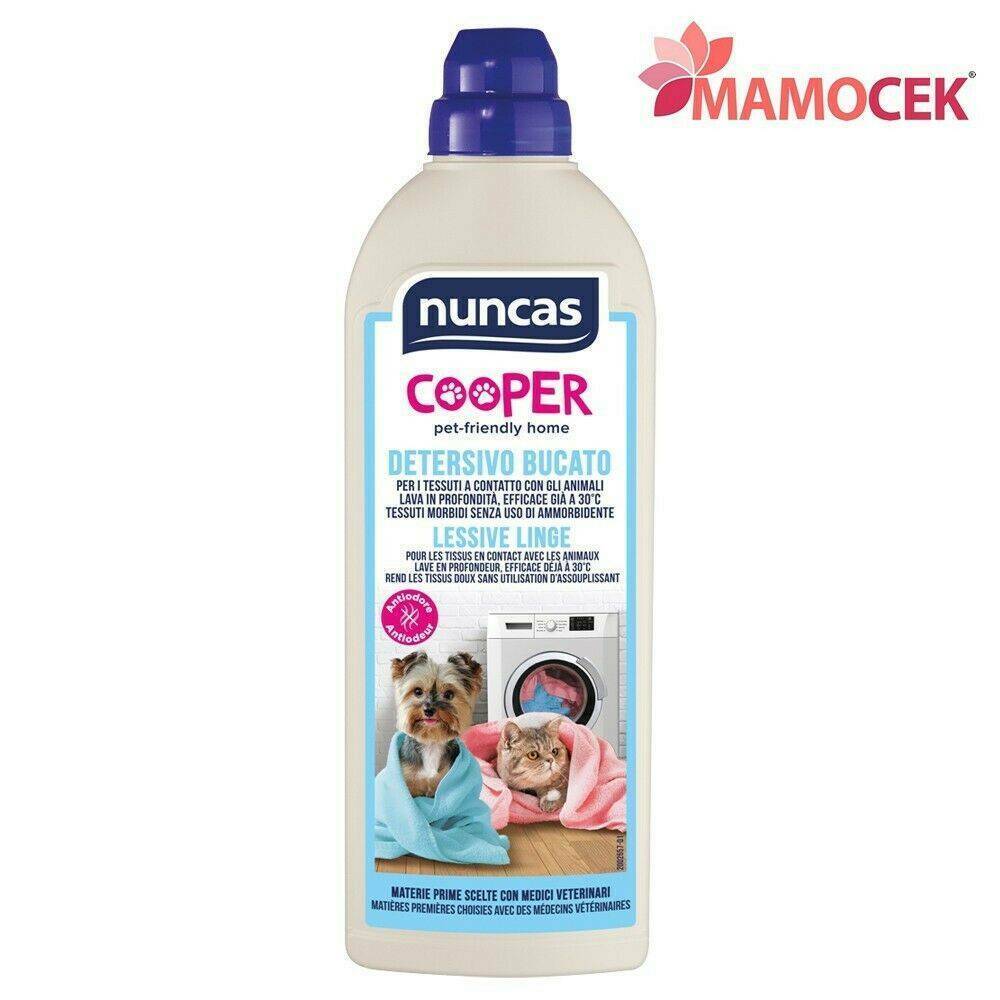 NUNCAS Cooper detersivo bucato 750ml pet-friendly tessuti casa cani gatti