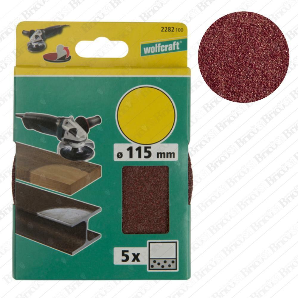 5 Disco carta vetrata abrasiva velcrato per legno metallo 115mm gr80