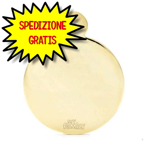 MY FAMILY MEDAGLIETTA BIG ROUND GOLDEN BRASS   MFB17